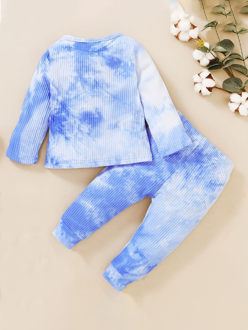 Děťátko Chlapci Set Zimní Casual Tie Dye Cotton Long Rukáv Set
