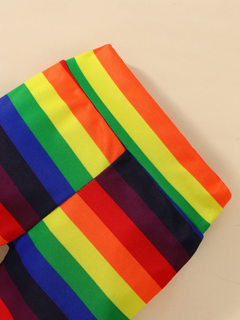 Děťátko Dívky Maminčina Rainbow Body & Pruhované Kalhoty A Čepice Set Pro Novorozence