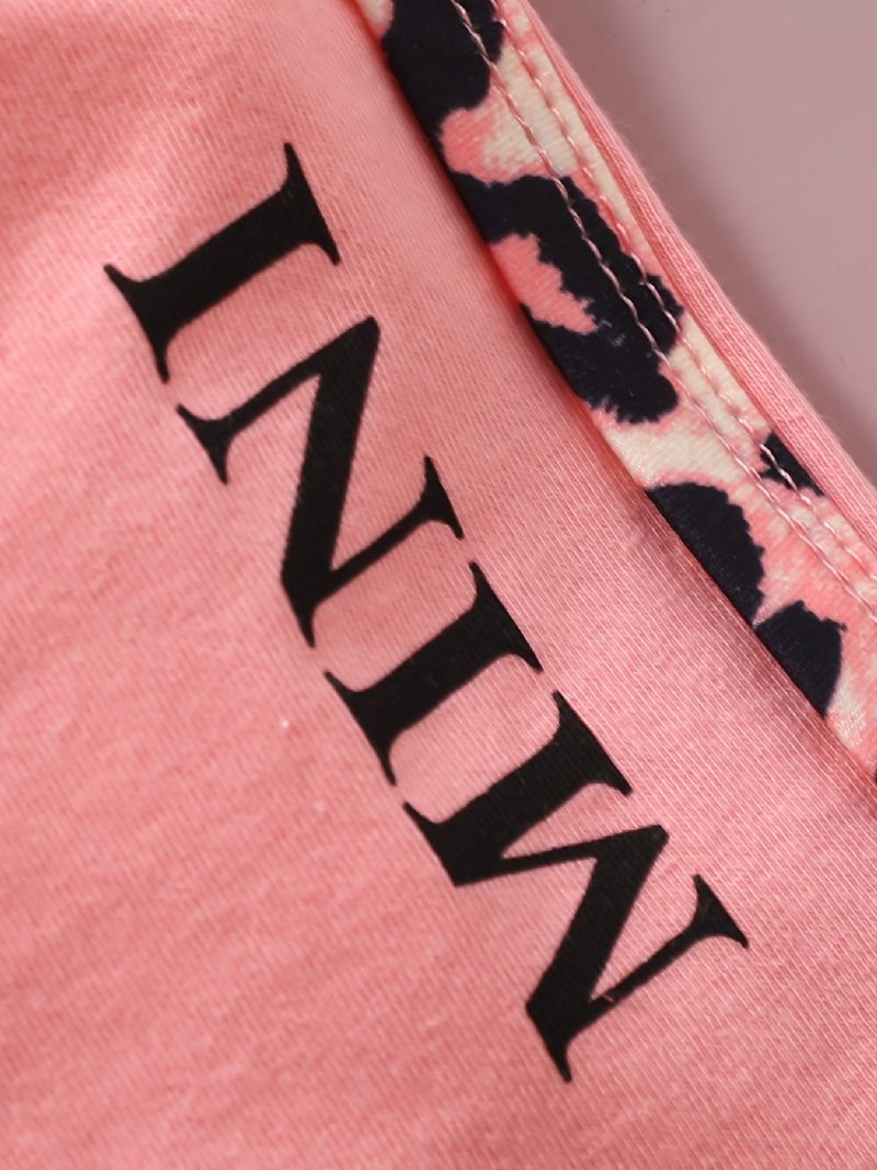 Děťátko Dívky Pink Letter Print Patchwork Tank & Shorts Set Summer Outfits
