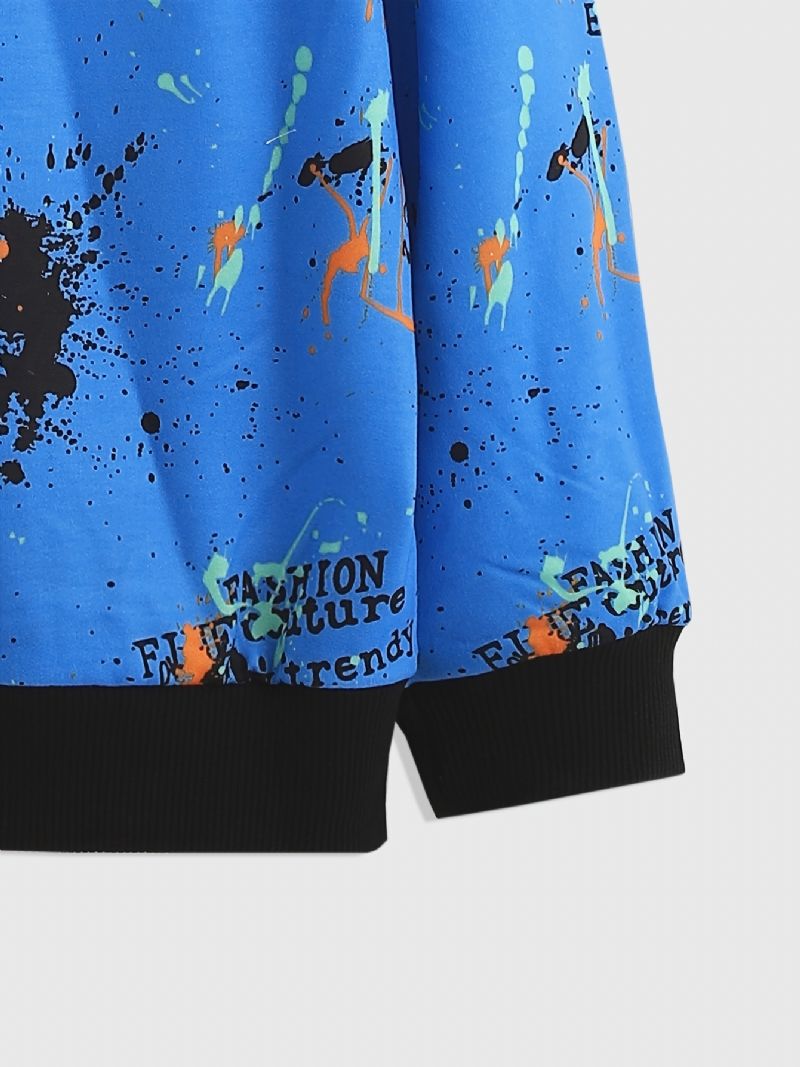 Sada Mikiny A Kalhot S Kulatým Výstřihem A Dlouhým Rukávem 2ks Pro Děti S Graffiti Potiskem