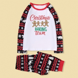 Sada Proužkovaného Pyžama Pro Děti Chlapci Veselé Vánoce S Dlouhým Rukávem
