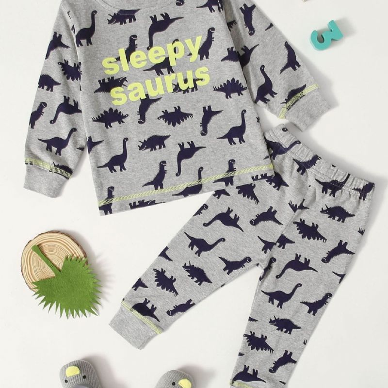Sady Mikiny Kalhot S Potiskem Pro Miminka Pro Volný Čas Kresleného Dinosaura