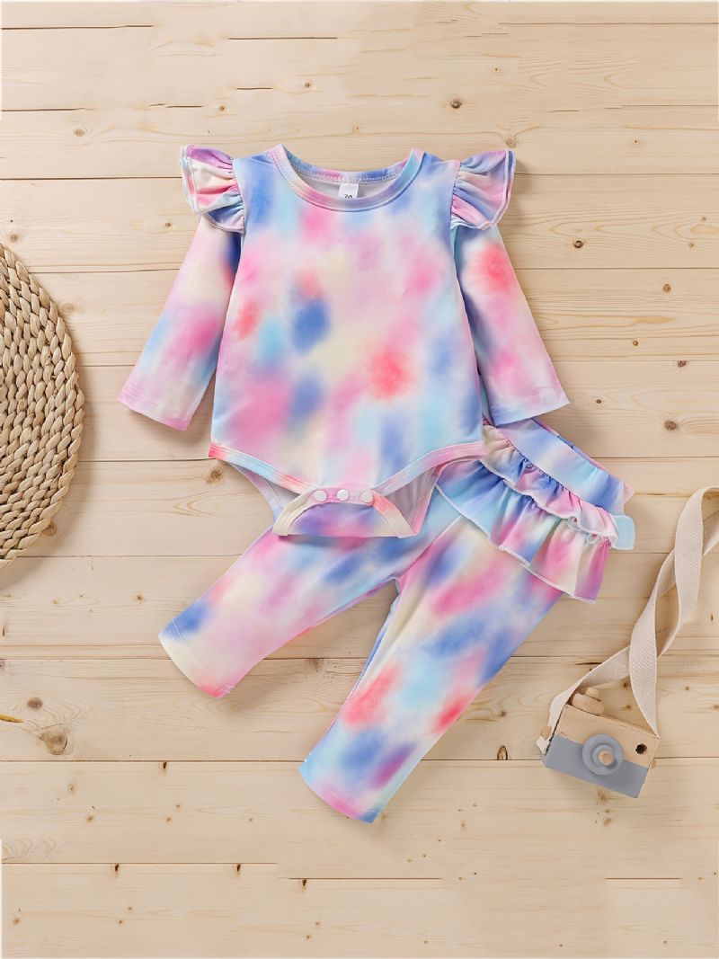 Souprava Oblečení Pro Novorozence S Kravatou S Barevným Potiskem + Kalhotky