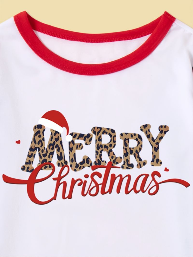 Vánoční Sada Pyžama Pro Rodiče A Děti Pro Volný Čas Santa Abeceda
