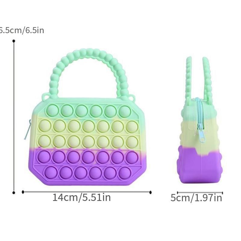 Dívka Push Pop Bubble Squeeze Bag Colorblock Děti Novelty Crossbody Toy Děťátko Roztomilá Taška