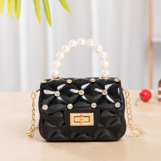 Dívčí Mini Peněženka Pearl Drahokamu Kabelka Princess Crossbody Taška Přes Rameno Na Řetízek