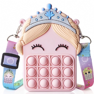 Dívčí Silikonový Roztomilý Jednorožec Messenger Taška Na Mince Peněženka Pro Děti Dětská Dekompresní Pop Fidget Hračky