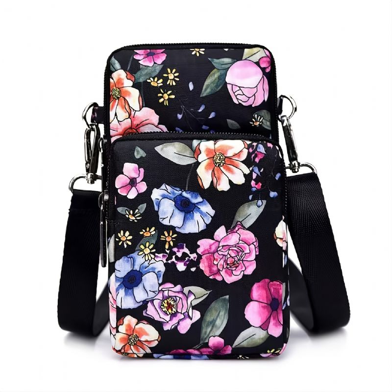 Dívčí Taška Na Telefon S Neonovým Květinovým Potiskem Mini Crossbody Kabelka Sportovní Pro Volný Čas