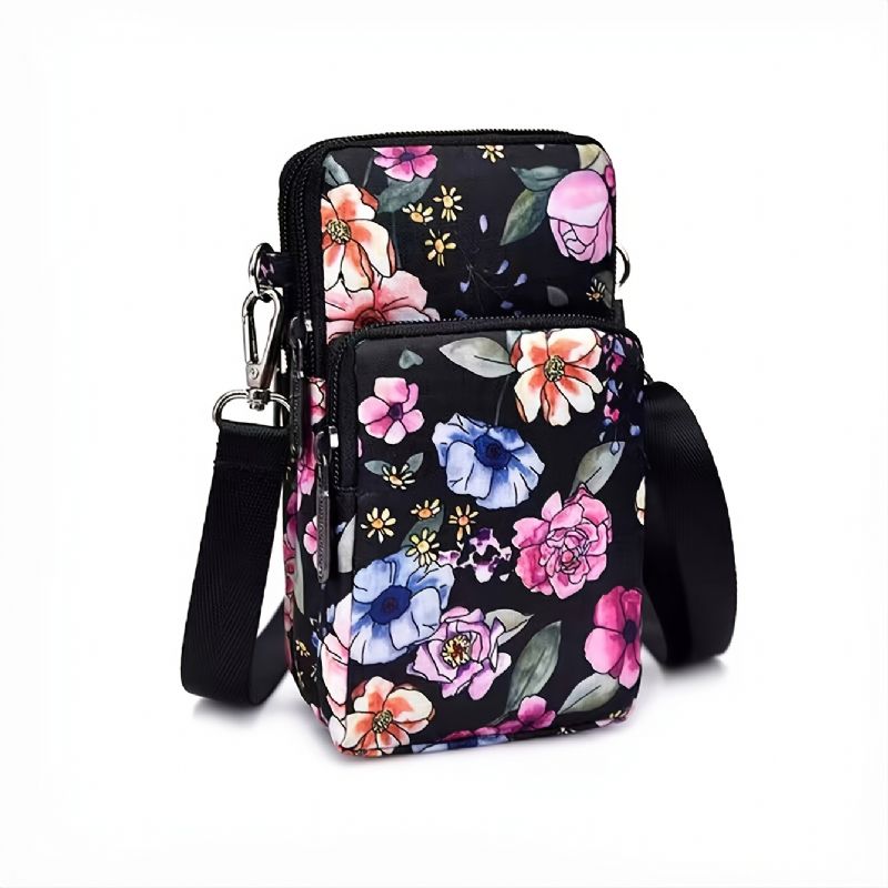 Dívčí Taška Na Telefon S Neonovým Květinovým Potiskem Mini Crossbody Kabelka Sportovní Pro Volný Čas