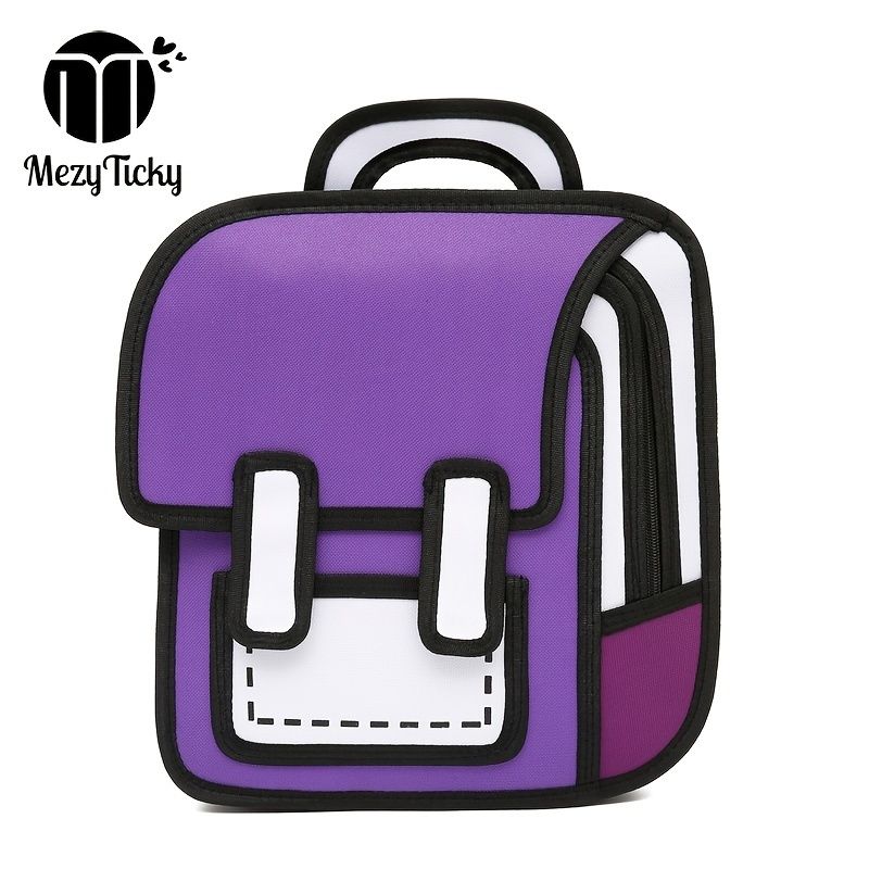 Mezyticky Studentský 3d Trojrozměrný Batoh Módní Dvourozměrný Dětský Komiks Tašky Teenager Chlapci Dívky Trend Backpack