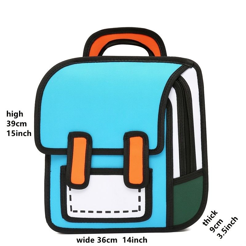 Mezyticky Studentský 3d Trojrozměrný Batoh Módní Dvourozměrný Dětský Komiks Tašky Teenager Chlapci Dívky Trend Backpack