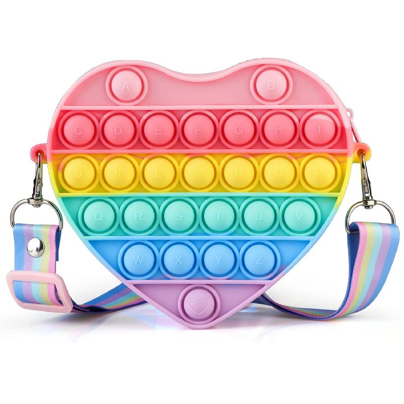 Pop Peněženka Pro Dívky Cross Body Bag Heart Pop On Ramen Tašky Fidget Toys
