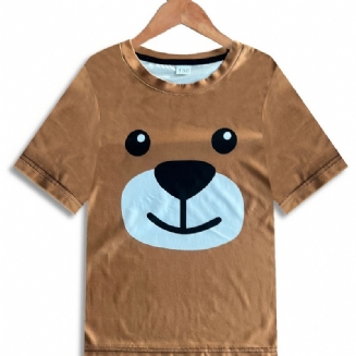 Chlapci Dívčí Tričko Se Vzorem Medvěda Ležérní S Krátkým Rukávem Dětské Oblečení