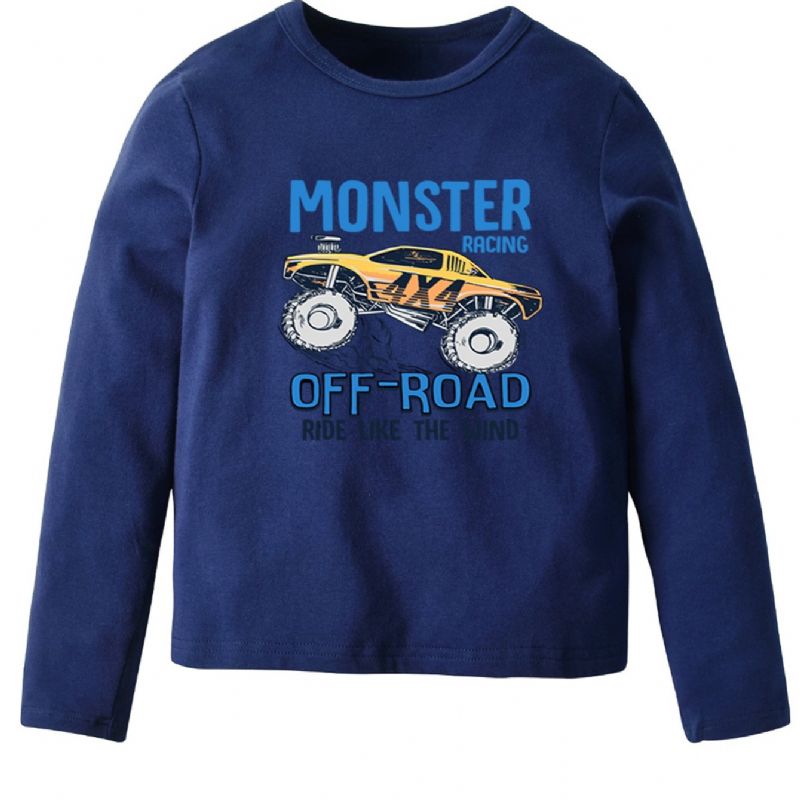 Chlapecká Košile S Dlouhým Rukávem Se Sloganem Off Road Monster Racing