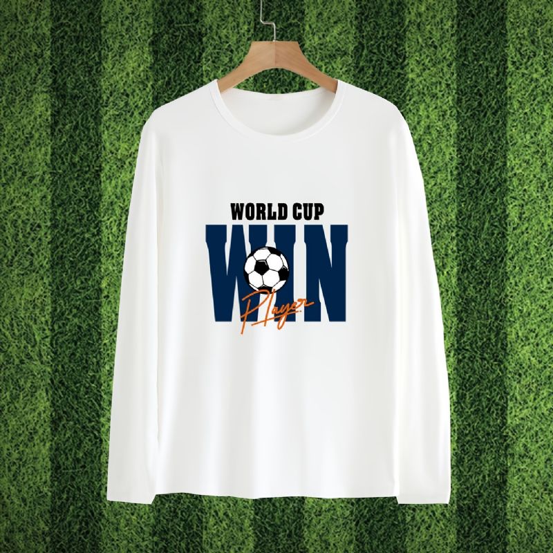 Chlapecké Tričko S Dlouhým Rukávem Fotbalový Dopis S Kulatým Výstřihem Dětské Oblečení