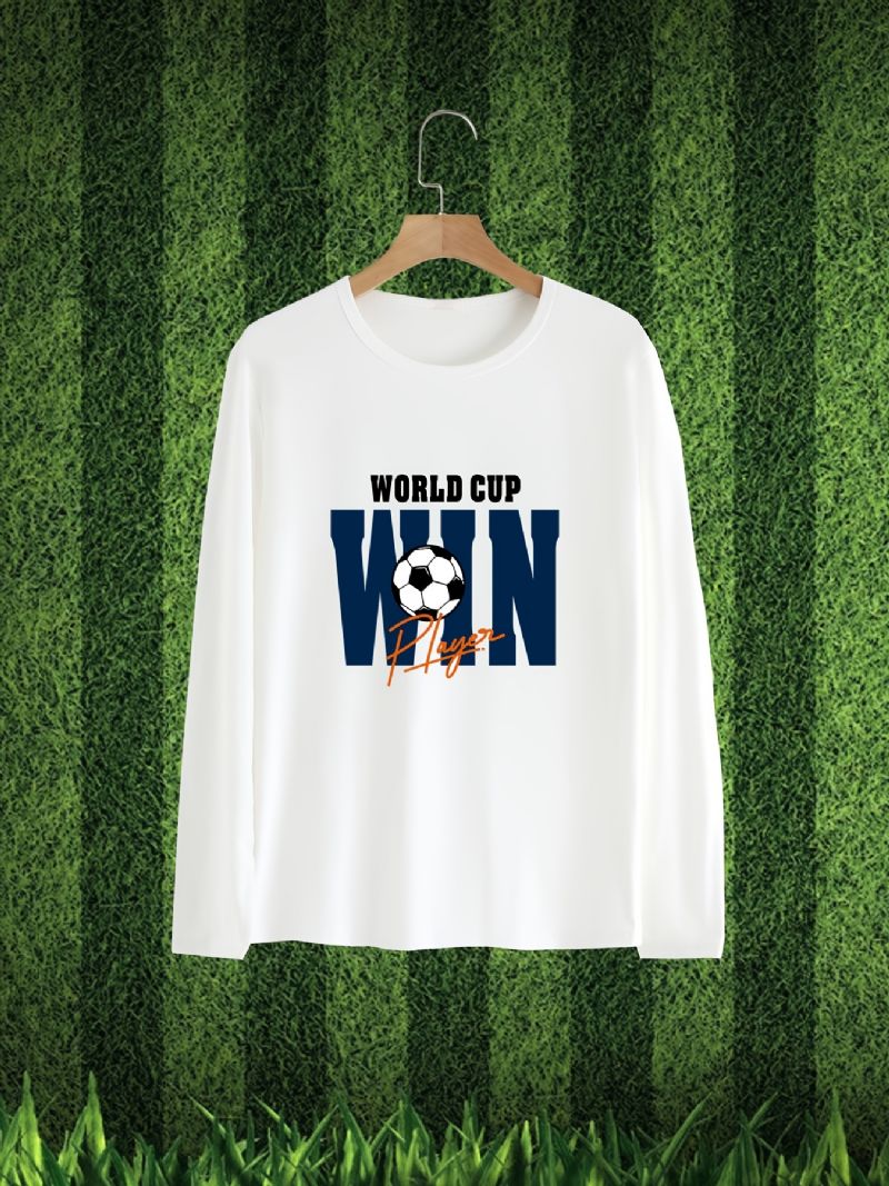 Chlapecké Tričko S Dlouhým Rukávem Fotbalový Dopis S Kulatým Výstřihem Dětské Oblečení