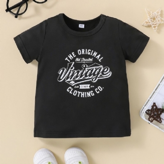 Dívčí Ležérní Vintage Tričko S Krátkým Rukávem Výstřih Jednoduché Základní