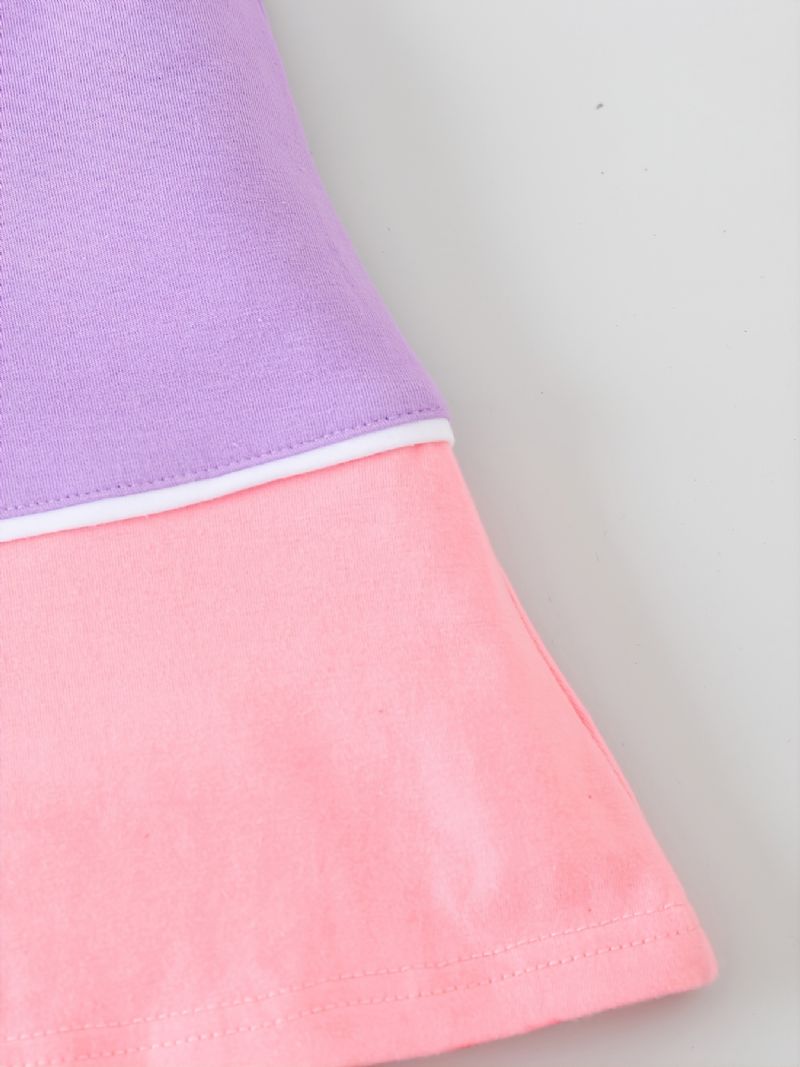 Dívčí Tričko Polo Pro Volný Čas Letter Print Šaty Purple & Pink