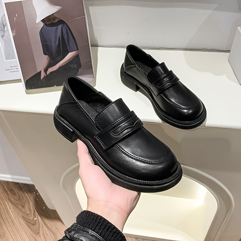 Dámské Slip On Pevné Mokasíny Z Umělé Kůže Dívčí Boty Lolita Vysokoškolské Gotické Na Platformě Kvalitní