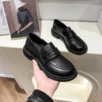 Dámské Slip On Pevné Mokasíny Z Umělé Kůže Dívčí Boty Lolita Vysokoškolské Gotické Na Platformě Kvalitní