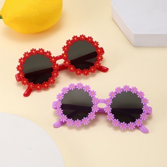 1ks Dívčí Roztomilé Vintage Květinové Sluneční Brýle S Funkcí Ochrany Proti Uv Záření Pro Venkovní Pláž
