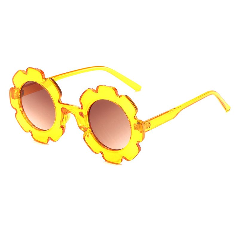 Dívčí Roztomilé Sluneční Brýle Ve Tvaru Slunečnice Dekorativní Doplňky S Uv Ochranou