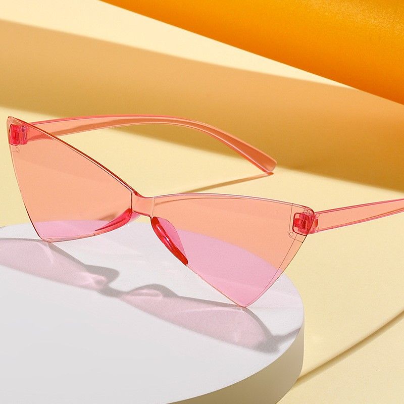 Sluneční Brýle Trojúhelníkové Bez Obrouček Funny Transparentní Retro Tónované Unisex Neonové Barevné Festivalové Doplňky Dámské Pro Dívky Dospívající Ženy Muži