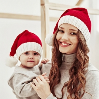 Pletené Vánoční Čepice Roztomilé Měkké Pro Dospělé Děti Dekorace Na Novoroční Párty Dárky Pro