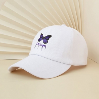 Potištěná Kšiltovka Purple Butterfly Baseball Dreams Venkuová Móda Neformální Styl Čepice Pro Ženy Dívky