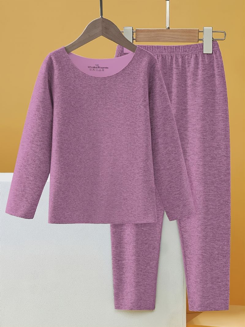 2ks Sada Chlapeckých Ležérních Jednoduchých Pyžama S Termo Fleecovými Topy A Kalhotami Na Zimu
