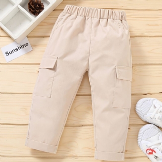 Batole Chlapci Solid Casual Cargo Kalhoty Podzim