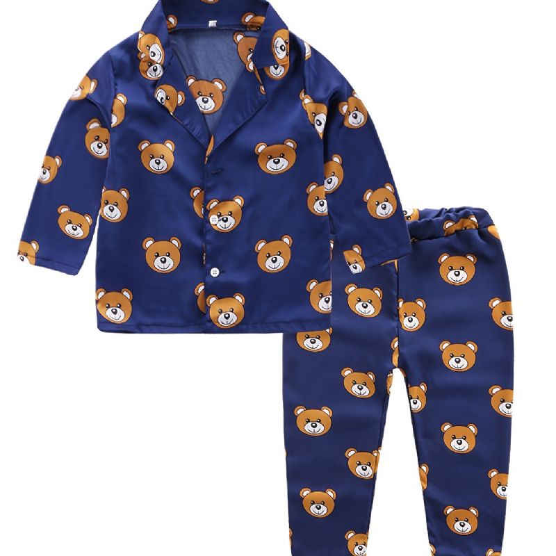 Batole Děťátko Pyžamo Rodinné Oblečení Medvěd Potisk Dlouhý Rukáv Top & Kalhoty Set Pro Chlapce Dívky Dětské