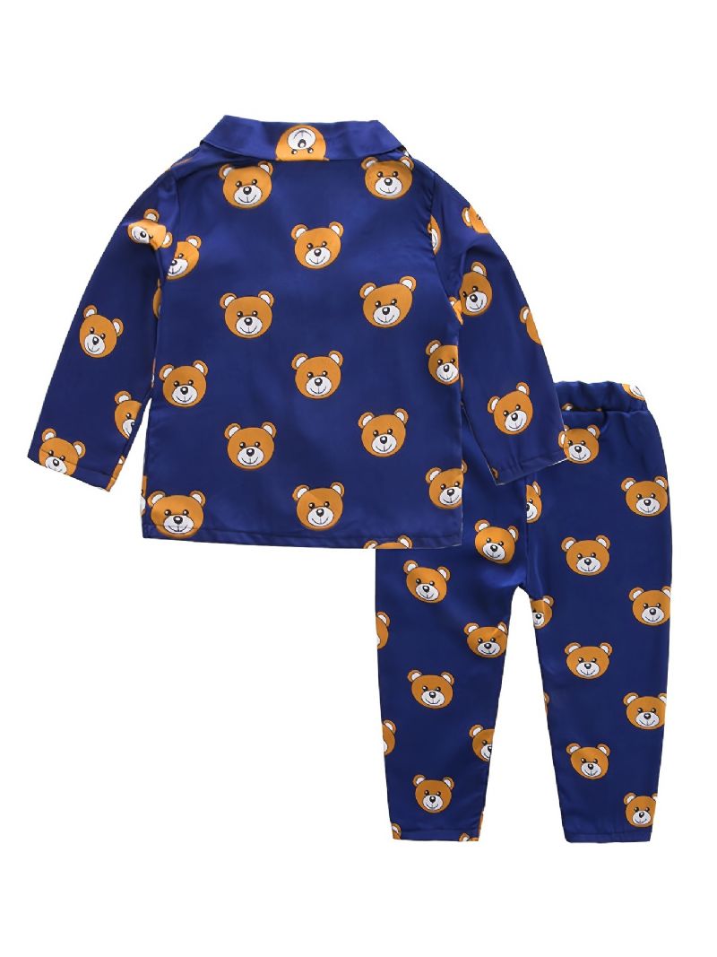 Batole Děťátko Pyžamo Rodinné Oblečení Medvěd Potisk Dlouhý Rukáv Top & Kalhoty Set Pro Chlapce Dívky Dětské