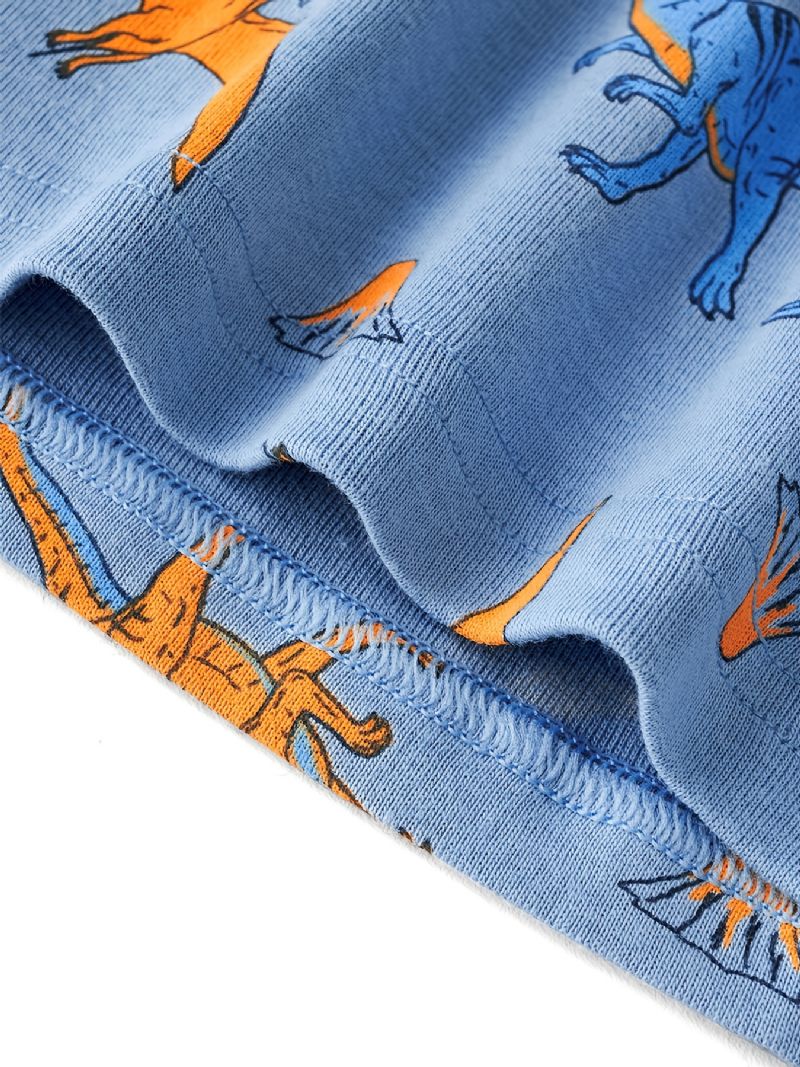 Chlapci Lounge Wear Homewear Tričko S Dlouhým Rukávem A Sladěná Sada Kalhot S Potiskem Dinosaura