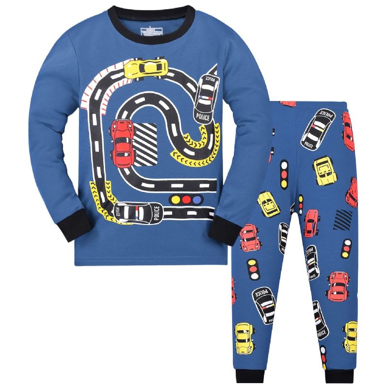 Chlapci Print Pyjamas Set Dlouhé Rukávy Kalhoty Set