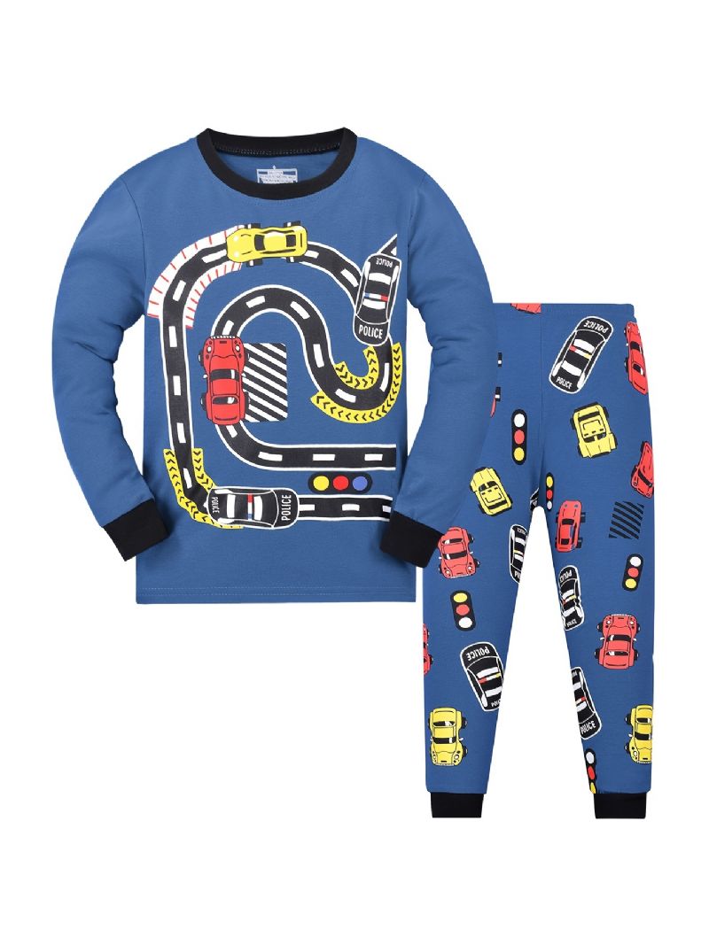Chlapci Print Pyjamas Set Dlouhé Rukávy Kalhoty Set