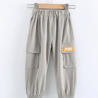 Chlapecké Ležérní Kalhoty Cargo S Kapsami Volný Střih Dětského Oblečení
