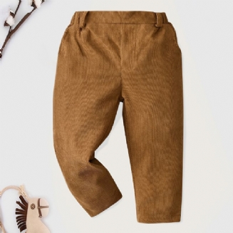 Chlapecké Manšestrové Kalhoty Rovné Nohavice S Elastickým Pasem Pro Zimní Dětské Oblečení