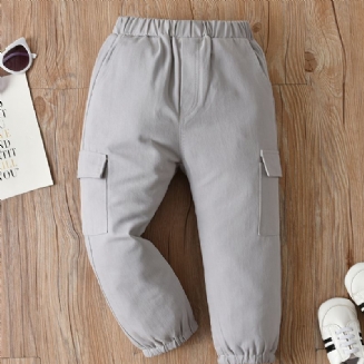Chlapecké Pevné Cargo Kalhoty S Elastickým Pasem Dětské Oblečení