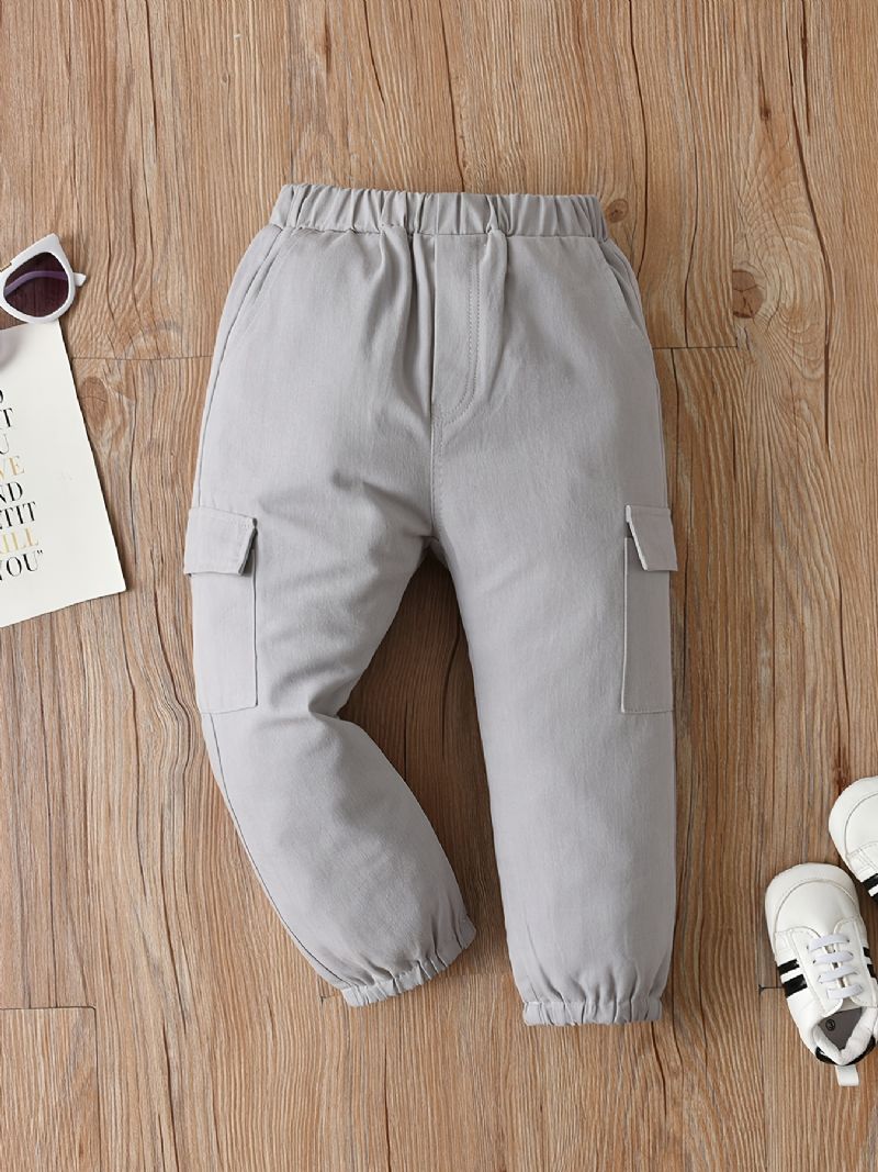 Chlapecké Pevné Cargo Kalhoty S Elastickým Pasem Dětské Oblečení