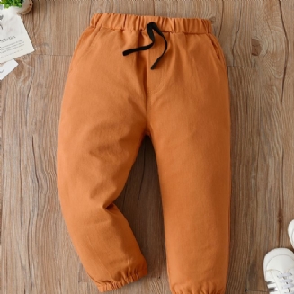 Chlapecké Pevné Ležérní Zúžené Kalhoty S Elastickým Pasem Dětské Oblečení