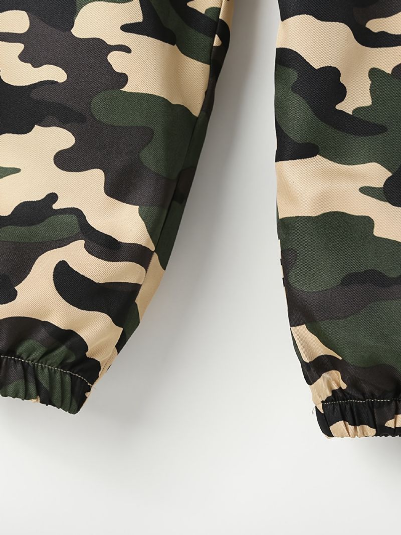 Dívčí Camo Print Zúžené Kalhoty S Páskem Na Podzim Zima Nové
