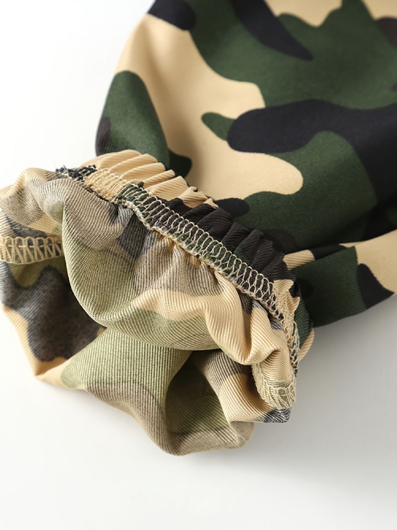 Dívčí Camo Print Zúžené Kalhoty S Páskem Na Podzim Zima Nové