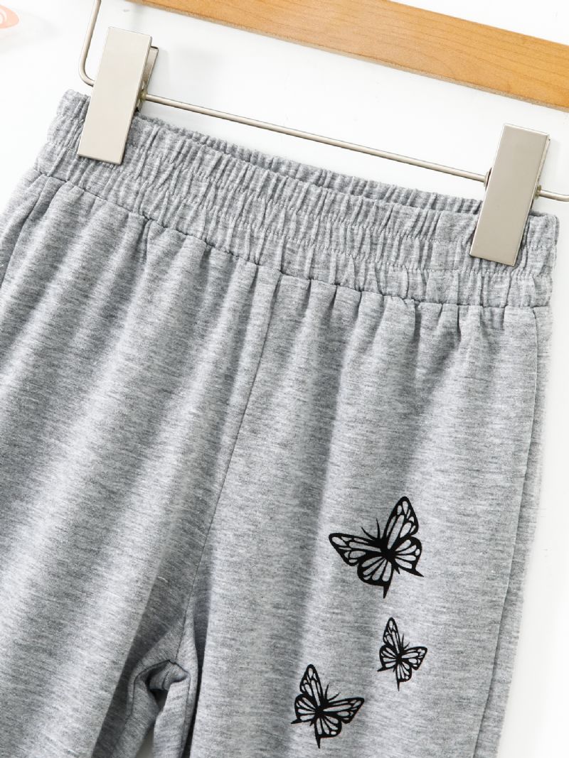 Dívčí Tepláky Sportovní Kalhoty S Motýlkem