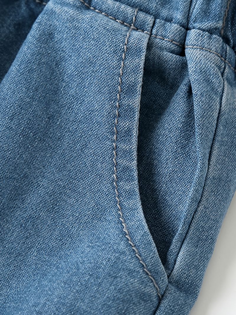 Dívčí Vintage Roztomilé Ležérní Džínové Kalhoty S Náprsenkou Pro Každodenní Život Royal Blue