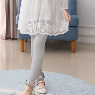 Dívčí Žebrované Bavlněné Spodní Kalhotky S 3d Květinovým Dekorem Dětské Oblečení Na Jaro Podzim