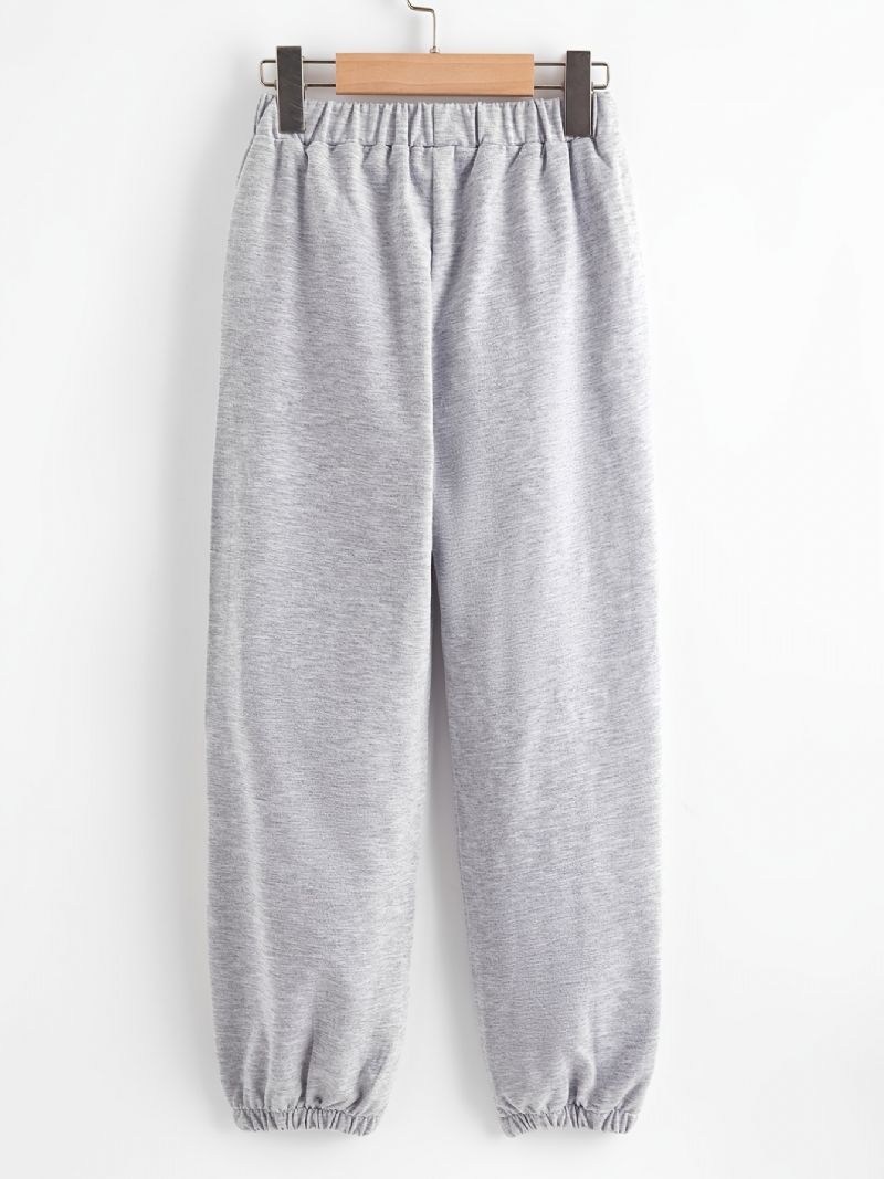 Dětské Dívčí Tepláky S Elastickým Pasem Letter Print Sportovní Jogger Pants Oblečení