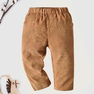 Děťátko Chlapci Kalhoty Elastický Pas Pevné Manšestrové Dětské Oblečení