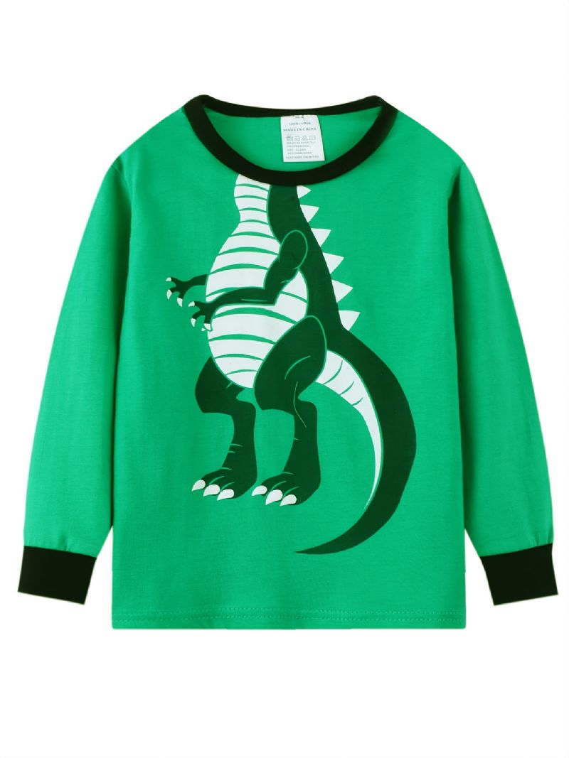 Vánoční Slevy 2ks Batole Chlapci Dinosaurus Kreslený Tištěný Kontrastní Střih Pyžamo Kalhoty Sady