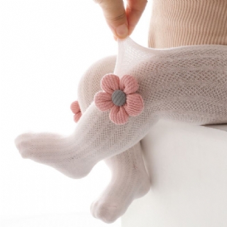 Holčičky Roztomilé Květinové Prodyšné Legíny Ponožky Podzim Zima